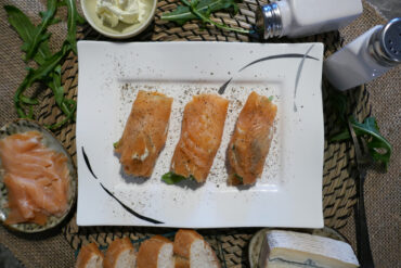 Lachsrolle mit Gorgonzola