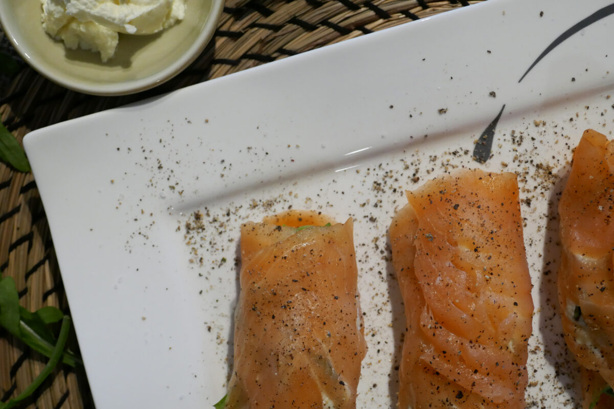Lachsrolle mit Gorgonzola