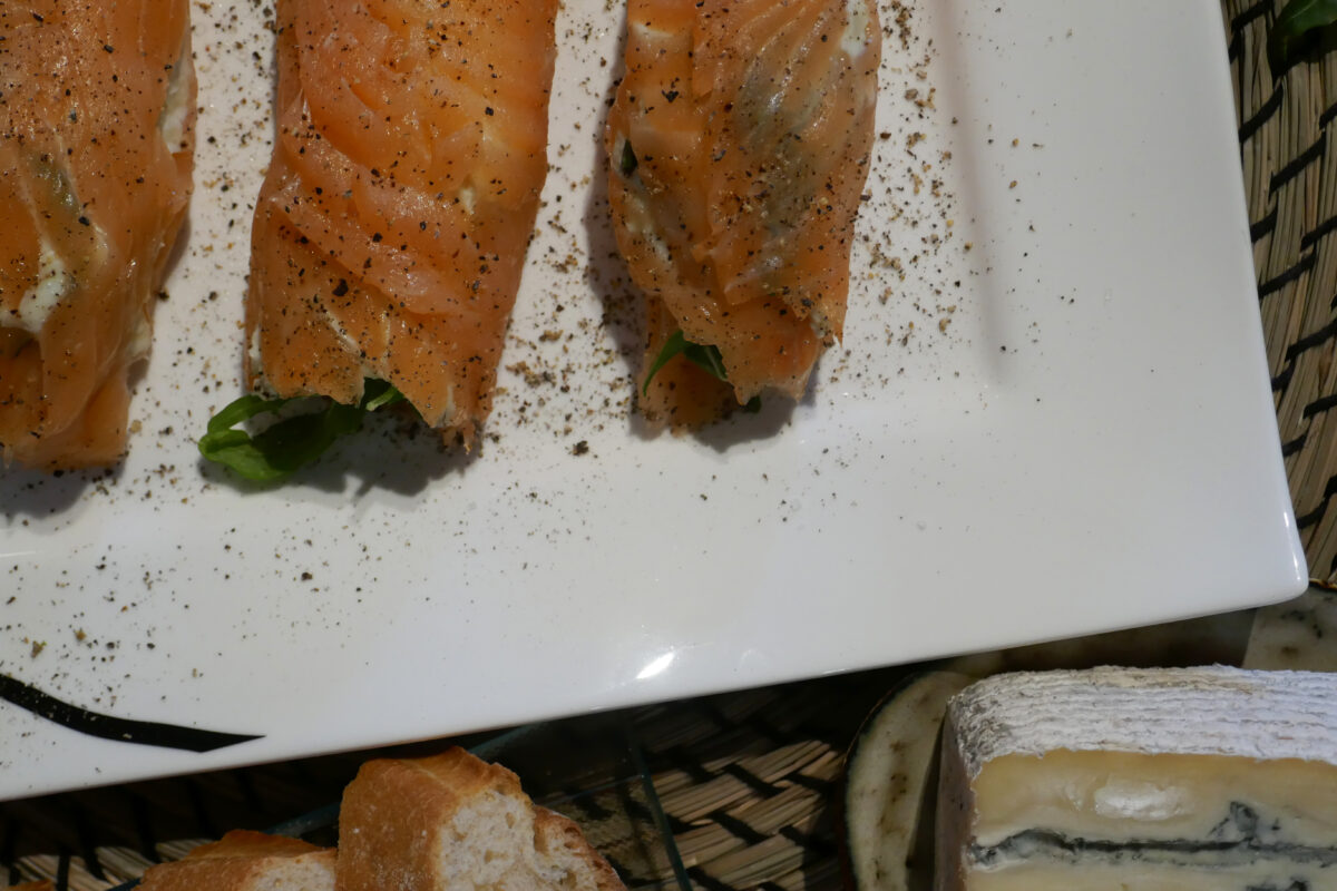 Lachsrolle mit Gorgonzola