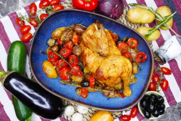 Mediterranes Ofen-Maishähnchen