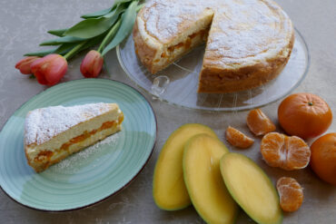 Pudding-Quark-Kuchen mit Obst