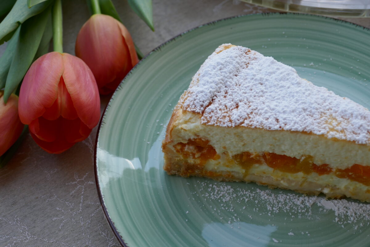 Pudding-Quark-Kuchen mit Obst