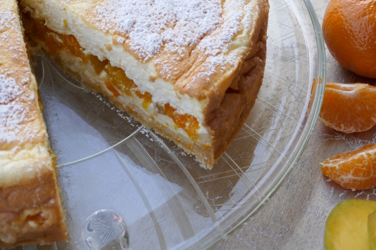 Pudding-Quark-Kuchen mit Obst