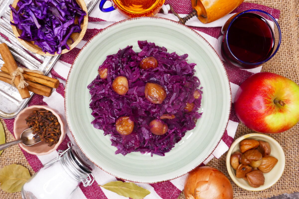 Maronen-Rotkraut mit Apfel und Zimt