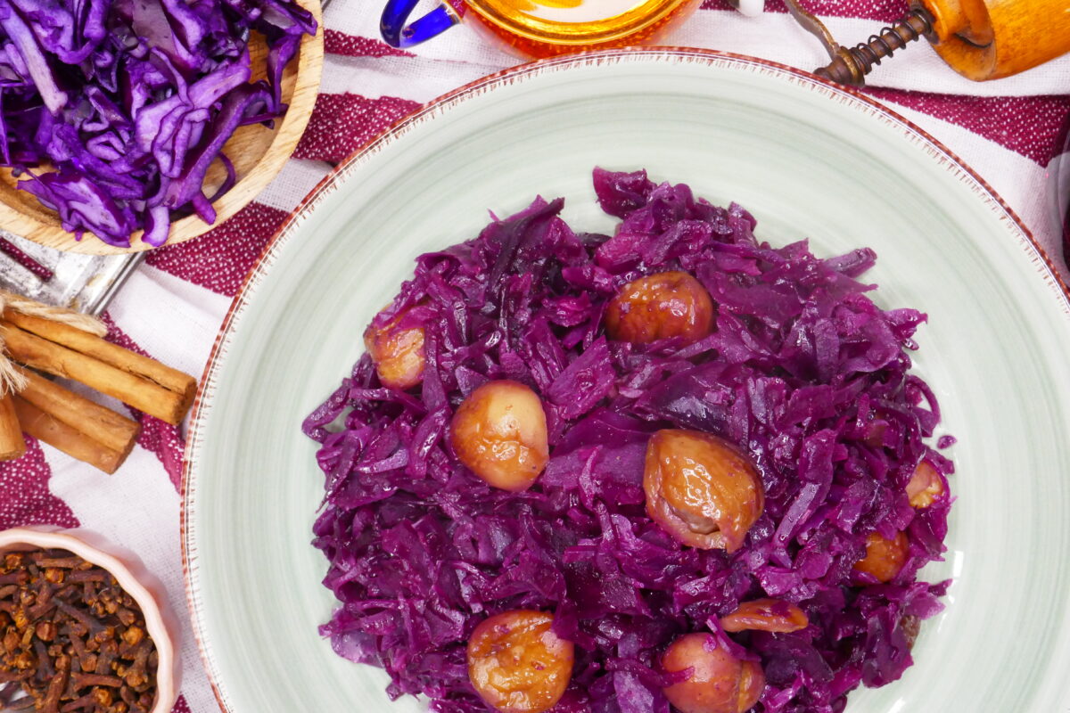 Maronen-Rotkraut mit Apfel und Zimt
