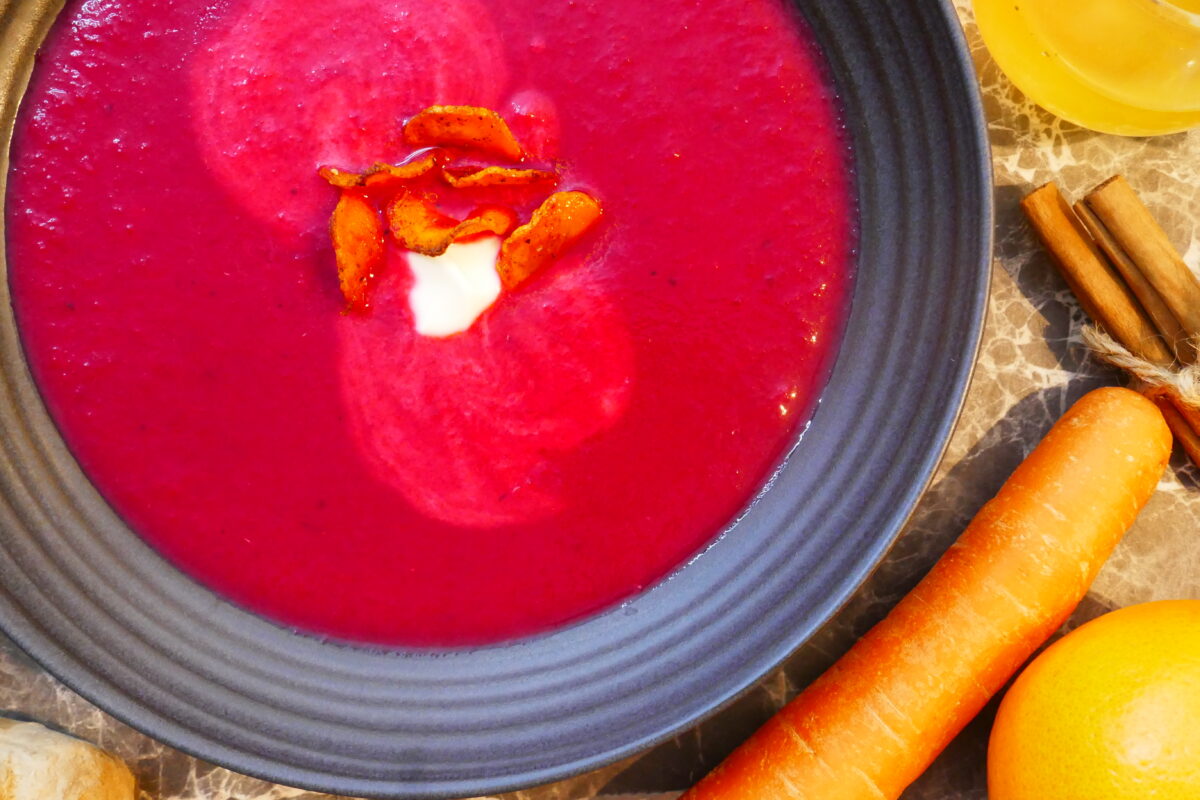 Rote Beete Suppe mit Orange und Ingwer